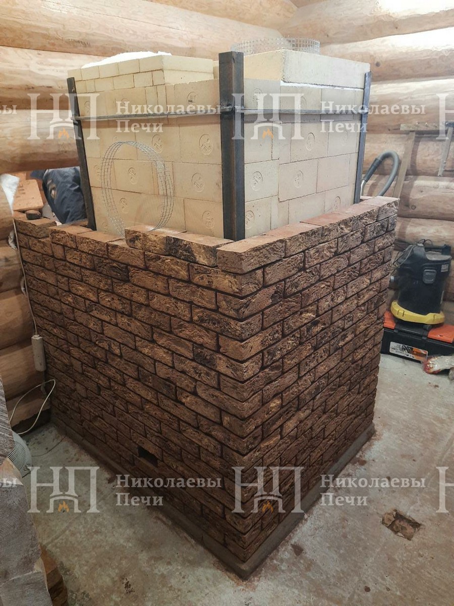 Крымская банная печь - процесс строительства